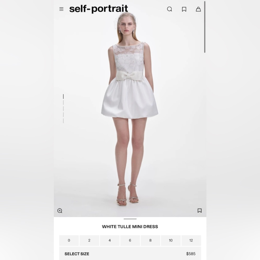Self Portrait to WHITE TULLE MINI DRESS